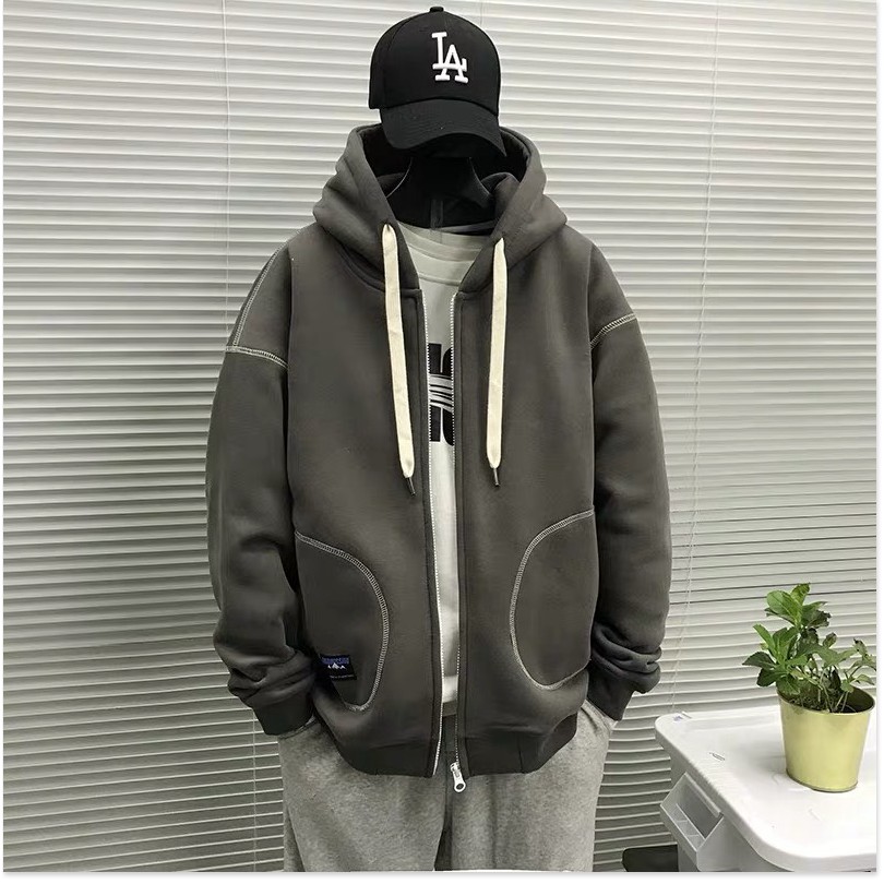 ÁO KHOÁC HOODIE NAM DAY KÉO VIỀN CHỈ NỔI TINH TẾ ĐẲNG CẤP
