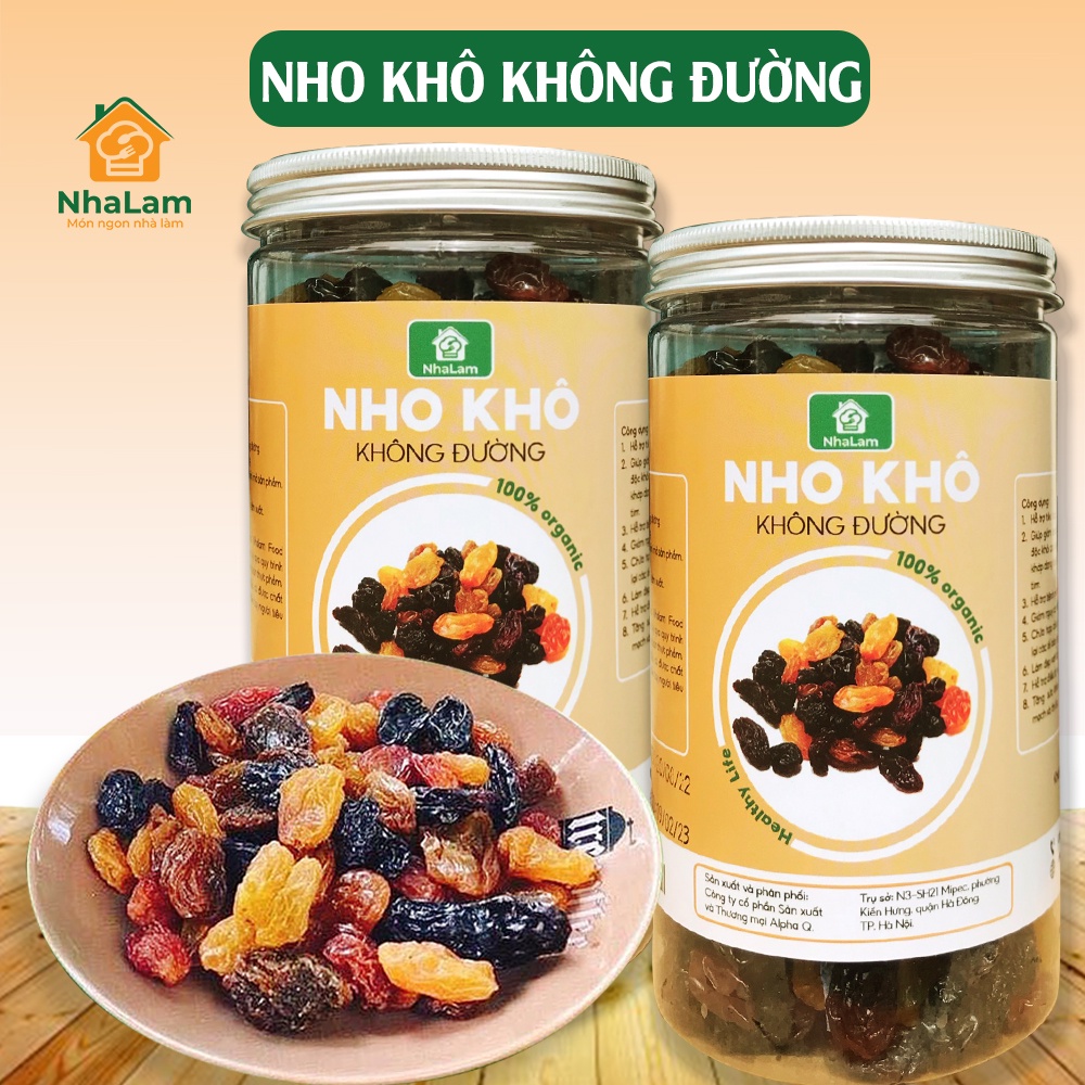 Nho Khô Sấy Không Đường Mix 3 Loại Nho Đen, Vàng, Đỏ Nhập Khẩu Mỹ NHALAM FOOD