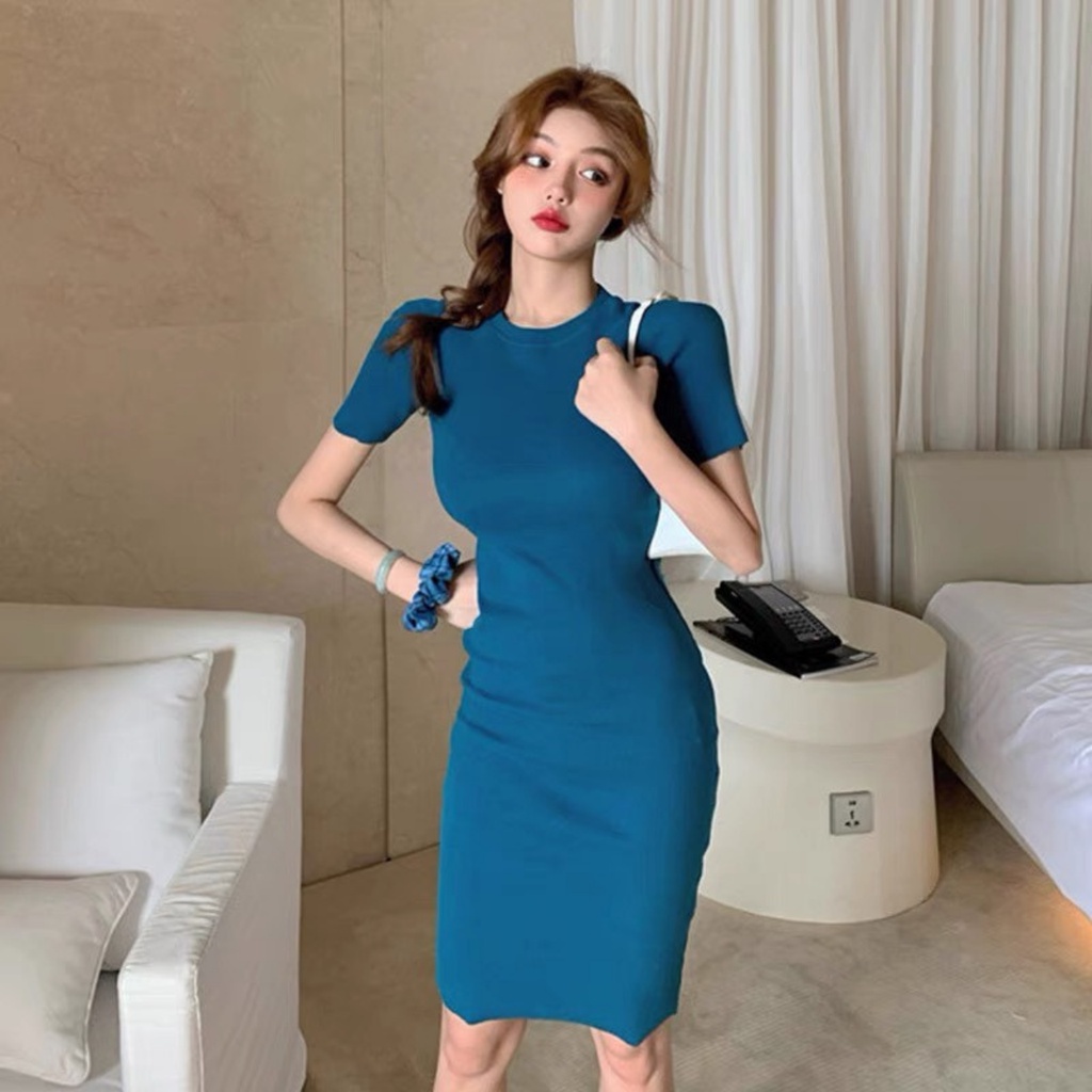 Đầm body tay ngắn ôm dáng quyến rũ nhiều màu sắc