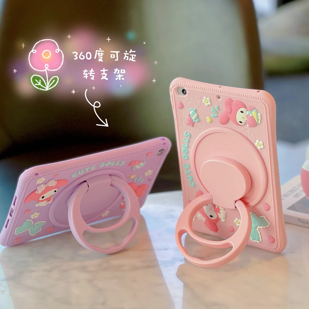 For Samsung Galaxy Tab A7 Lite 8.7 2021 SM-T220 T225 10.4" 2020 T500 T505 T507 Cute Kids Soft Silicone Case 360 Degree Rotation Stand Tablet Cover