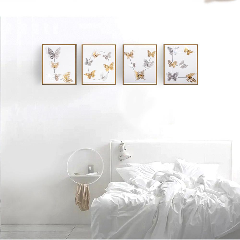 12 Sticker Dán Tường Hình Con Bướm 3D Dùng Trong Trang Trí Tiệc Cưới