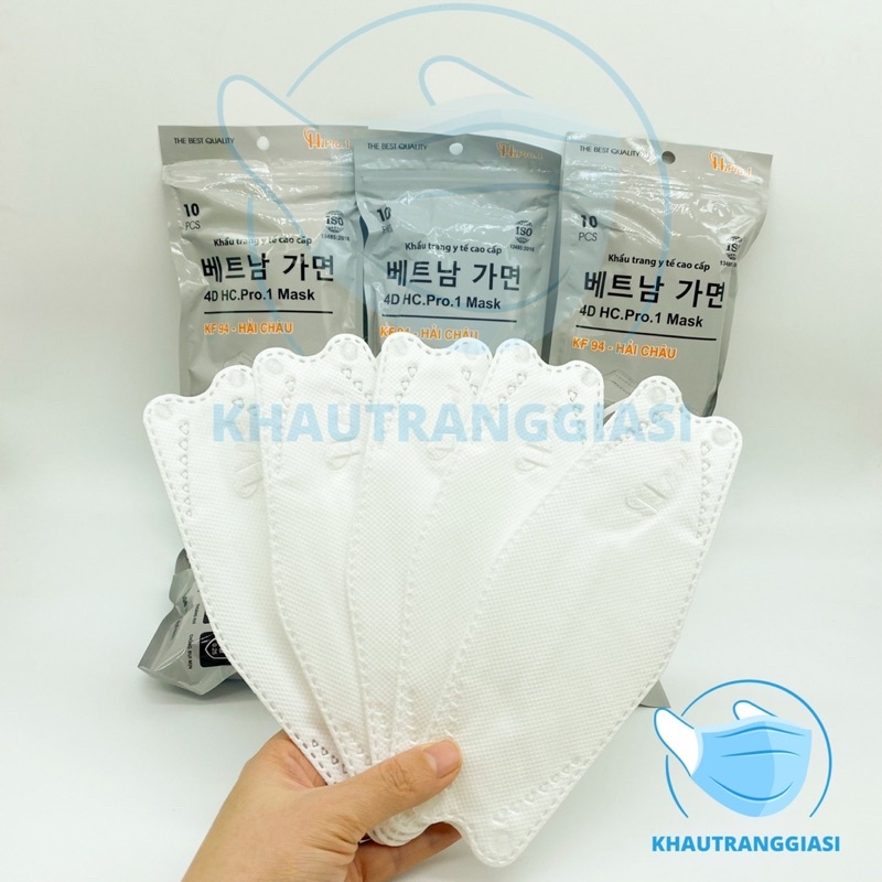 Combo 10 chiếc khẩu trang y tế kf94 4D Hải Châu H.Pro1