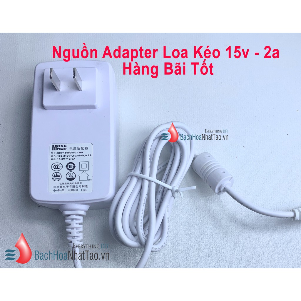 Nguồn Adapter Loa Kéo 15v - 2a Hàng Tốt