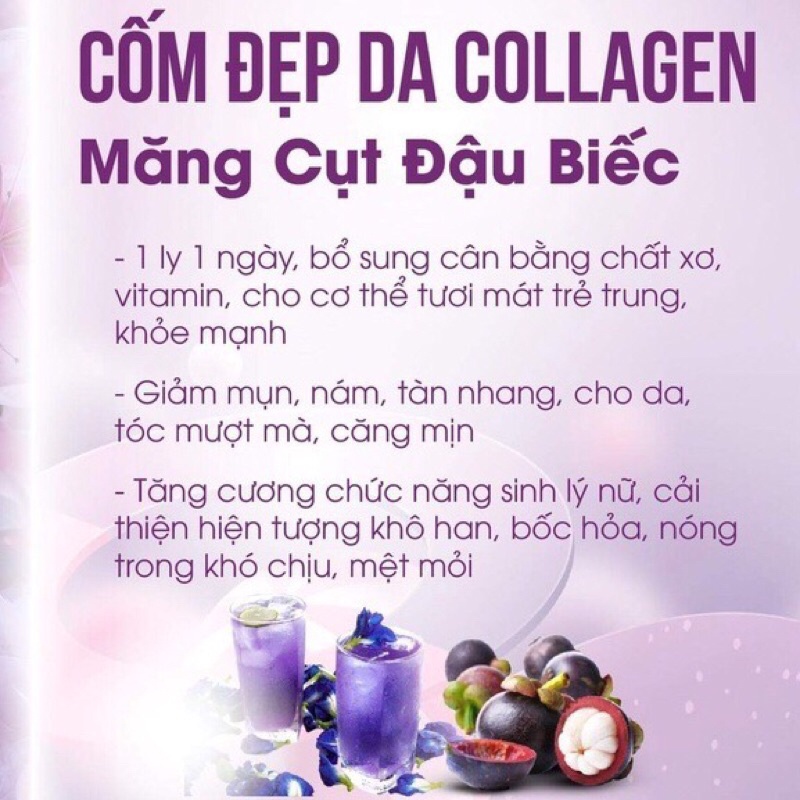 Colagen Măng Cụt Đậu Biếc Zenpali Sáng Đẹp Da Mờ Nám