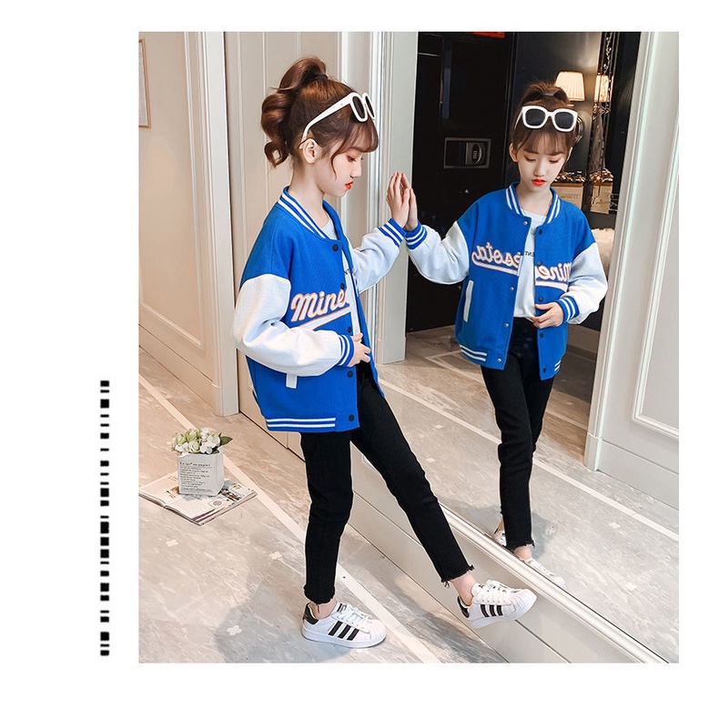 Áo Khoác Bóng Chày Thời Trang Xuân Thu Kiểu Mới 2023 Cho Bé Gái