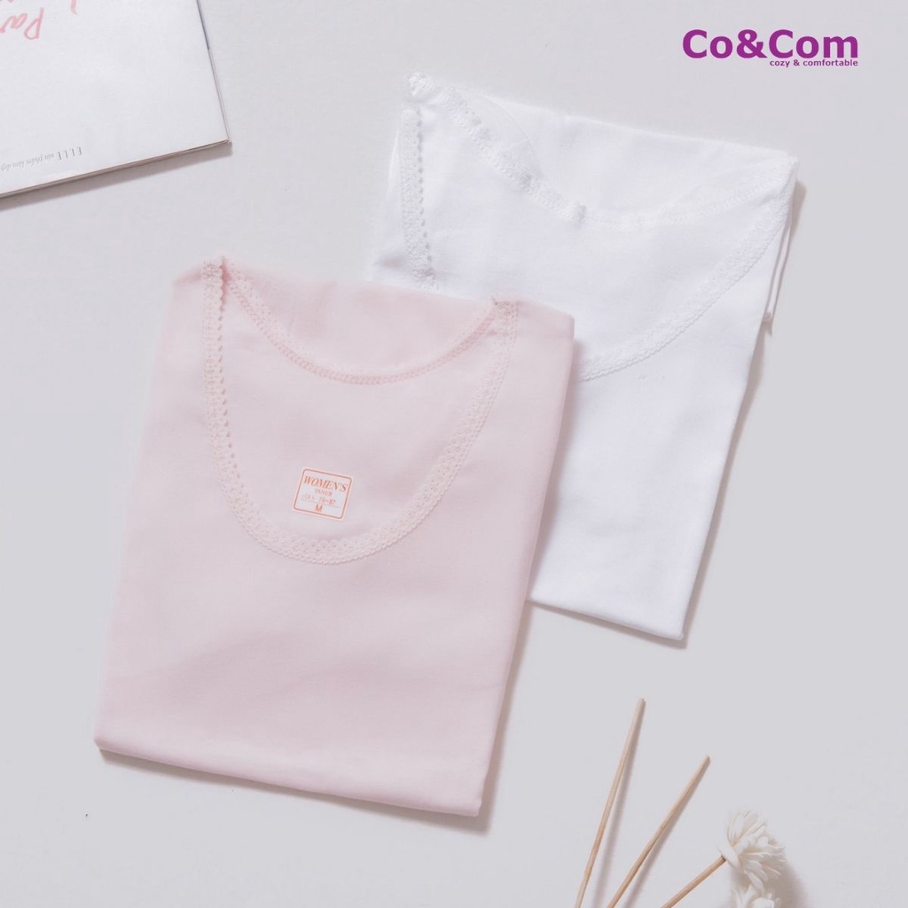 Áo T-Shirt Cổ Tròn Áo Thun Nữ Nhật Cotton Co&amp;Com WOMEN INER 1 Mềm Mại Thoáng Mát