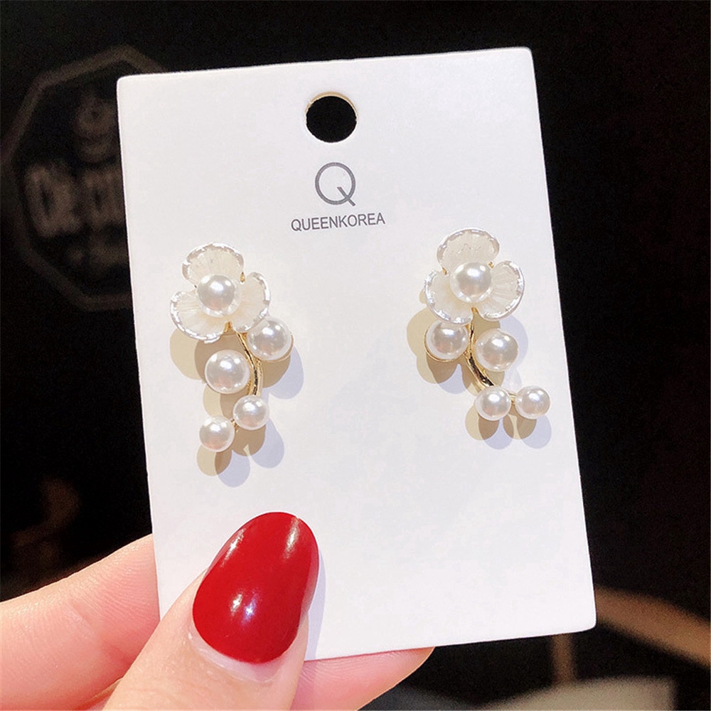 Bông tai họa tiết hoa phong cách Hàn Quốc cho nữ