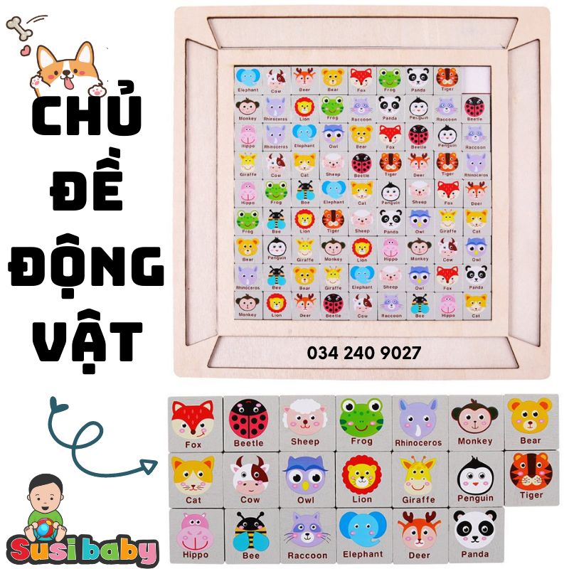 [KÈM QUÀ TẶNG] ĐỒ CHƠI GỖ - ĐỒ CHƠI XẾP HÌNH PIKACHU LUYỆN TƯ DUY CHO BÉ - ĐỒ CHƠI CHO BÉ