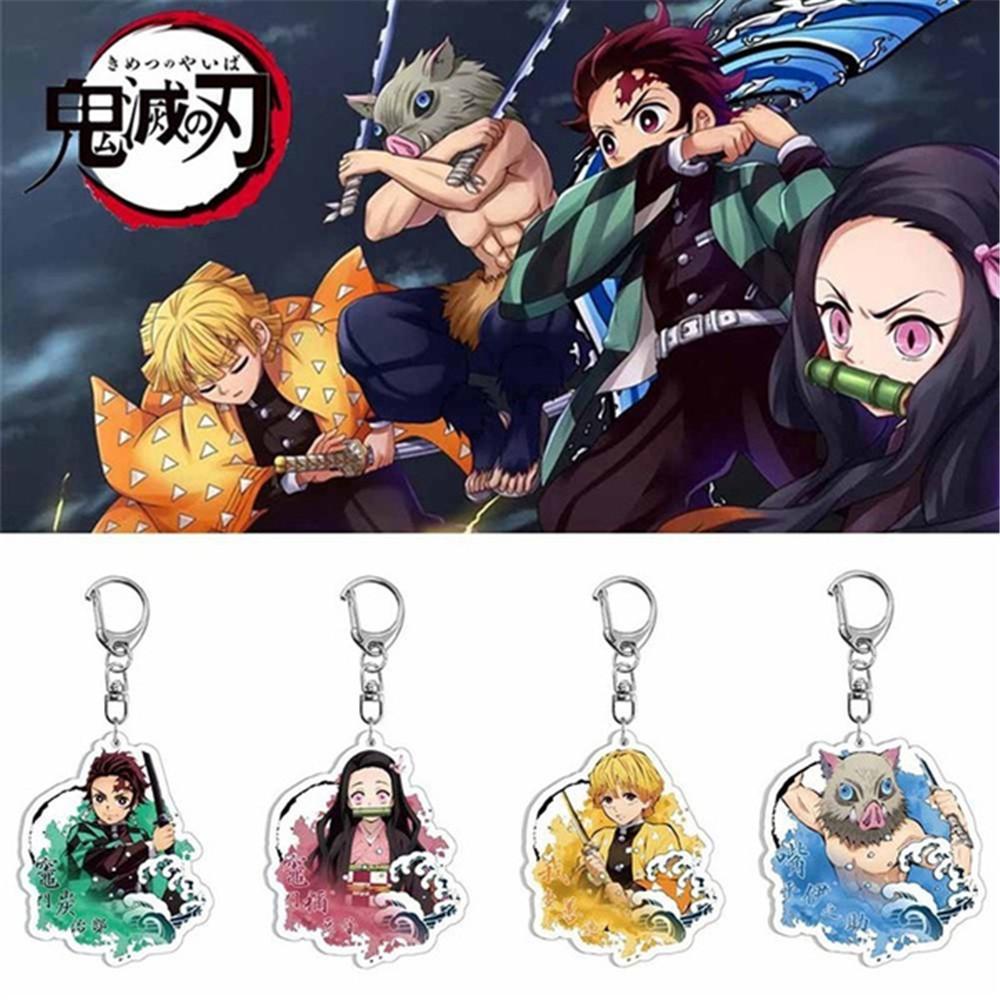 ☆FKILLA☆ 13 phong cách Sáng tạo Demon Slayer Anime hai chiều Acrylic Móc khóa sáng tạo Mặt dây chuyền quyến rũ Mặt dây chuyền hoạt hình Dòng đồ trang trí Phụ kiện