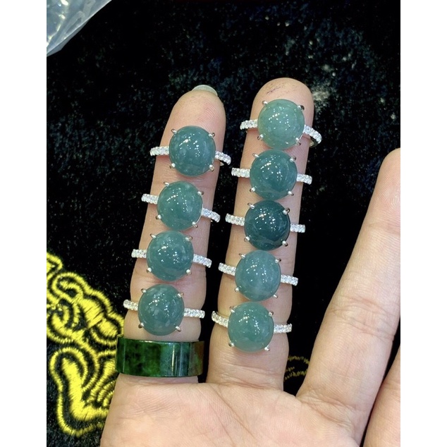 Nhẫn bạc mặt đá phong thủy hình oval