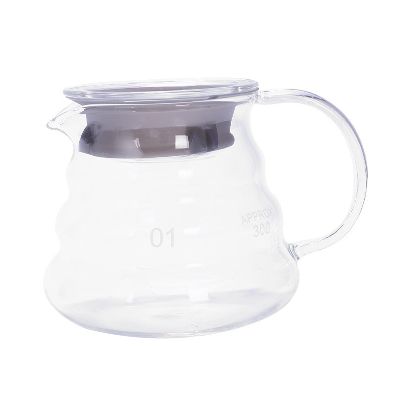 V60 Pour Over Glass Range Drip Coffee Pot Percolator Clear 360Ml