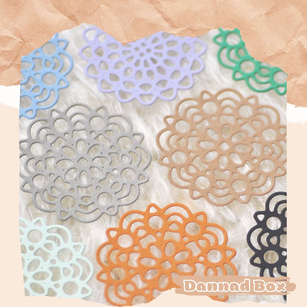 Set 12 Diecut Paper Cutting Tròn Doily Trang Trí Journal Scrapbook DIY