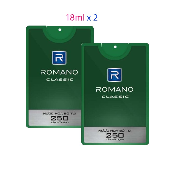 Combo 2 chai nước hoa Bỏ túi Romano (18ml*2)