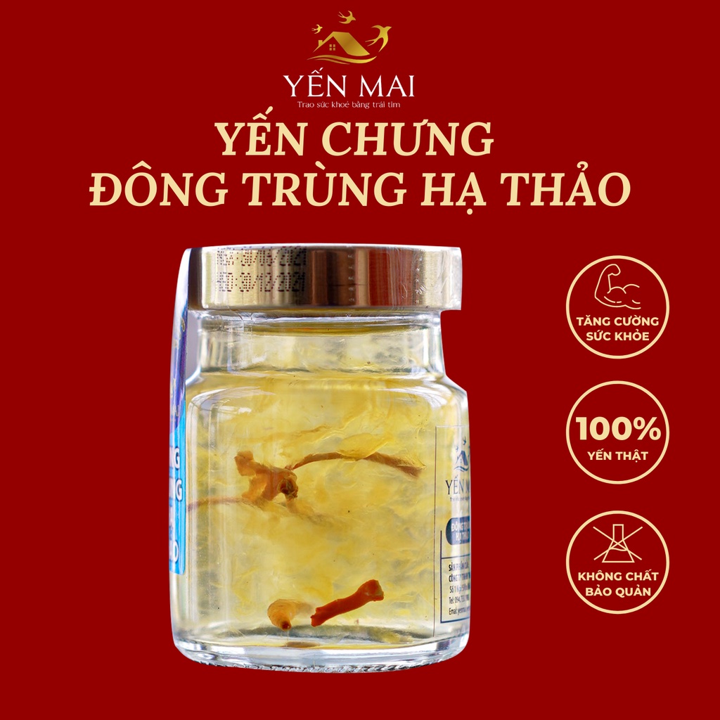 Yến chưng đông trùng hạ thảo Yến Mai từ tổ yến thô nguyên chất thiên nhiên cao cấp 70ml