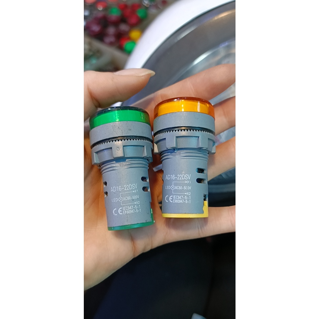 Đèn báo Vol xanh / đỏ / vàng phi 22 AD16-22DSV 60 500v  PNC ED 16 22FVD