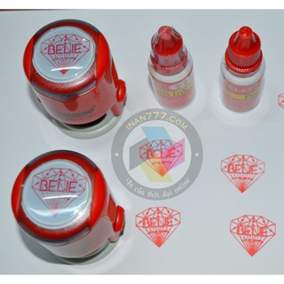 Con dấu tròn logo 3.6cm có mực sẵn_dấu hiệu TDstamp_gồm thiết kế