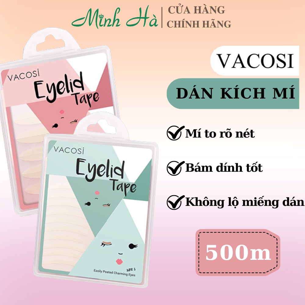 Miếng dán kích mí Vacosi Eyelid Tape VM11 500 miếng bám dính tốt
