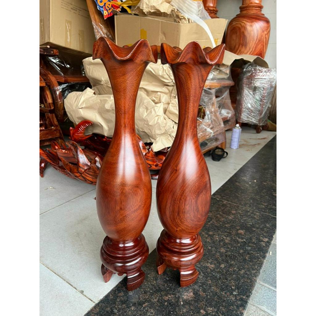 Lục bình gỗ phong thuỷ - Cặp Lục bình gỗ lim nguyên khối siêu đẹp cao 30-40-50- 60 cm siêu chất