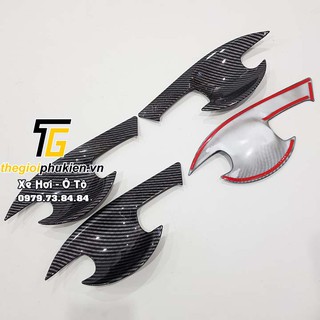 Bộ ốp tay nắm, ốp hõm cửa xe vân carbon mazda 3 2015-2019
