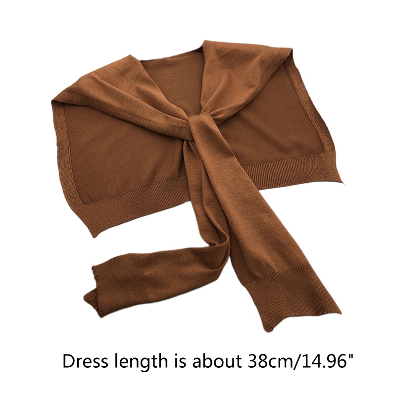 Khăn Choàng Nhỏ Sợi Acrylic Thắt Nút Màu Trơn Xinh Xắn Cho Nữ Vào Mùa Đông