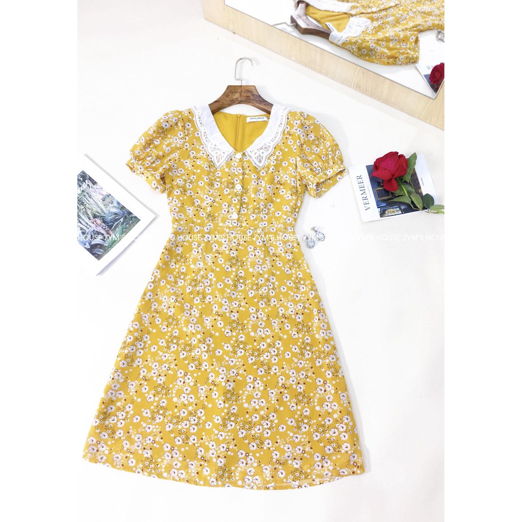 [Mã FAMALLT5 giảm 15% đơn 150k] Đầm Hoa Cổ Bẻ Zym's House - V1156 | BigBuy360 - bigbuy360.vn