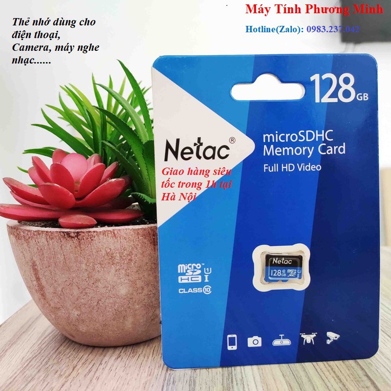 Thẻ nhớ Netac 128Gb Class 10 chuyên camera - Hàng chính hãng