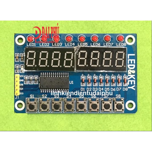 Module hiển thị 8 led 7 đoạn + bàn phím TM1638
