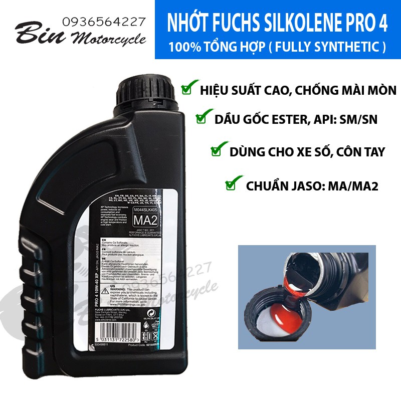 NHỚT FUCHS SILKOLENE PRO 4  10W-40 THỊ TRƯỜNG CHÂU ÂU