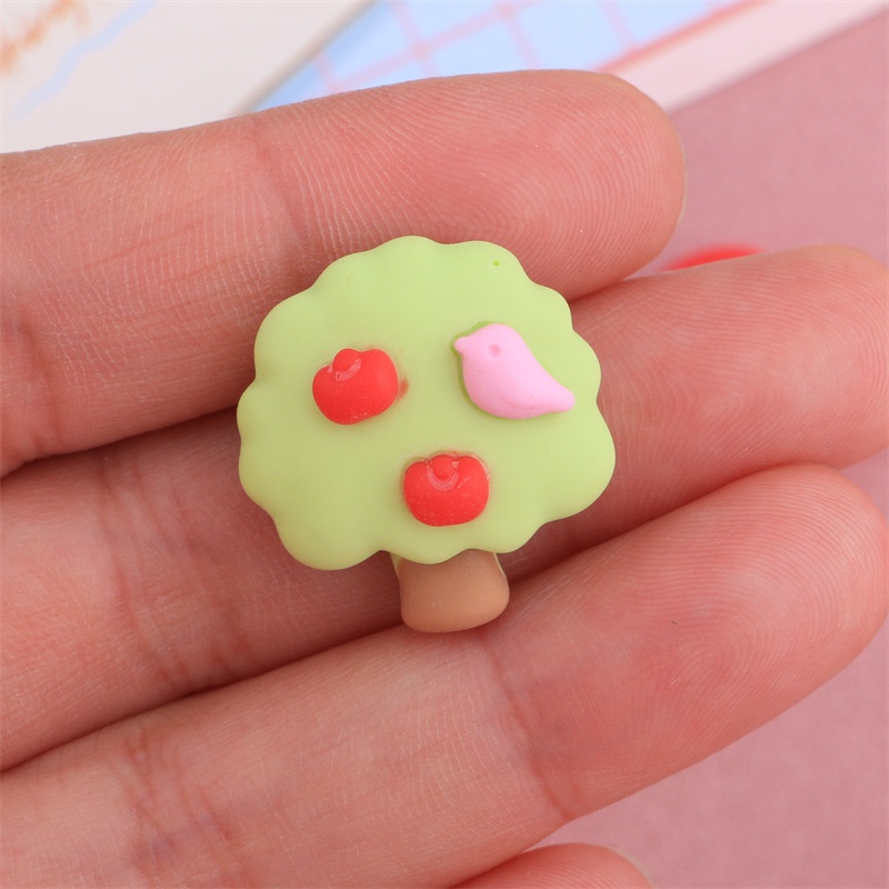 Set 10 Phụ Kiện Kẹp Trang Trí Điện Thoại/Tủ Lạnh Hình Chú Sóc/Ngôi Nhà/Sóc Nấm Bằng Nhựa Resin Diy