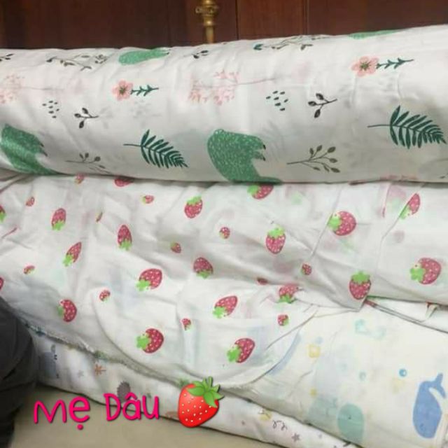 🌿vải xô sợi tre🌳Xô nhật🌿 2 lớp hình kute cho bé