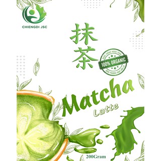 Trà Matcha Latte (được làm từ matcha hữu cơ nguyên chất 100%) túi 200gr