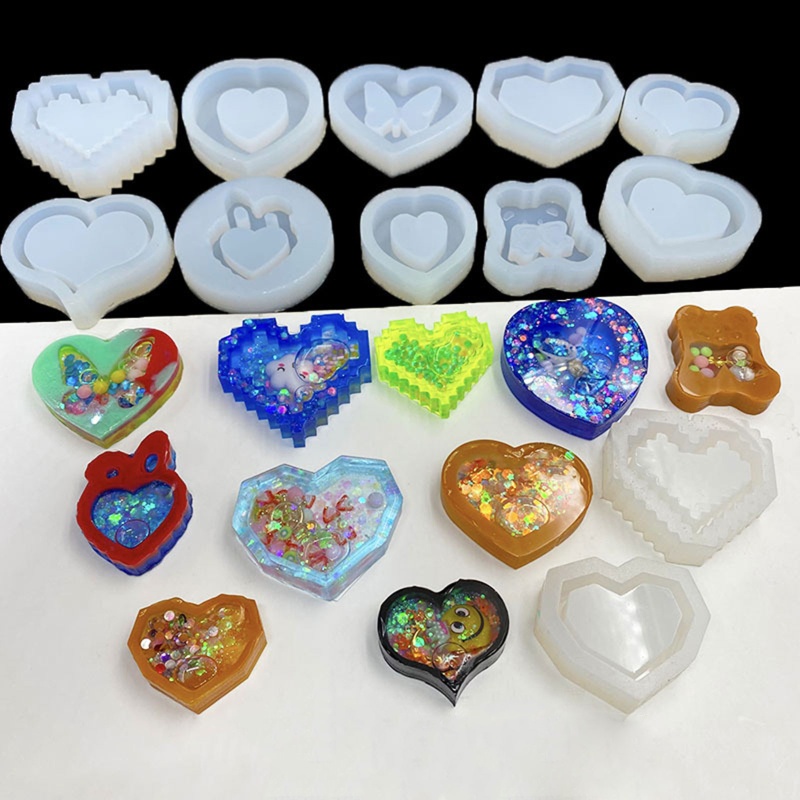 Khuôn Silicon Epoxy Resin Trong Suốt Làm Mặt Trang Sức Kiểu Hoạt Hình DIY