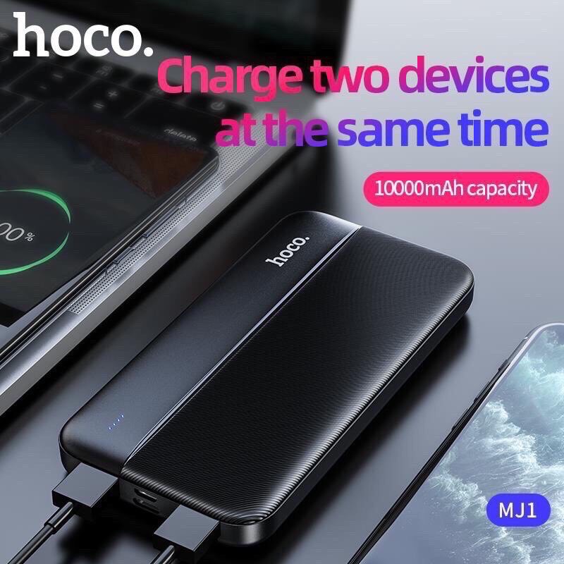 Nowship -sạc dự phòng 10000mah mẫu mới HOCO MJ1 2 cổng sạc mỏng gọn