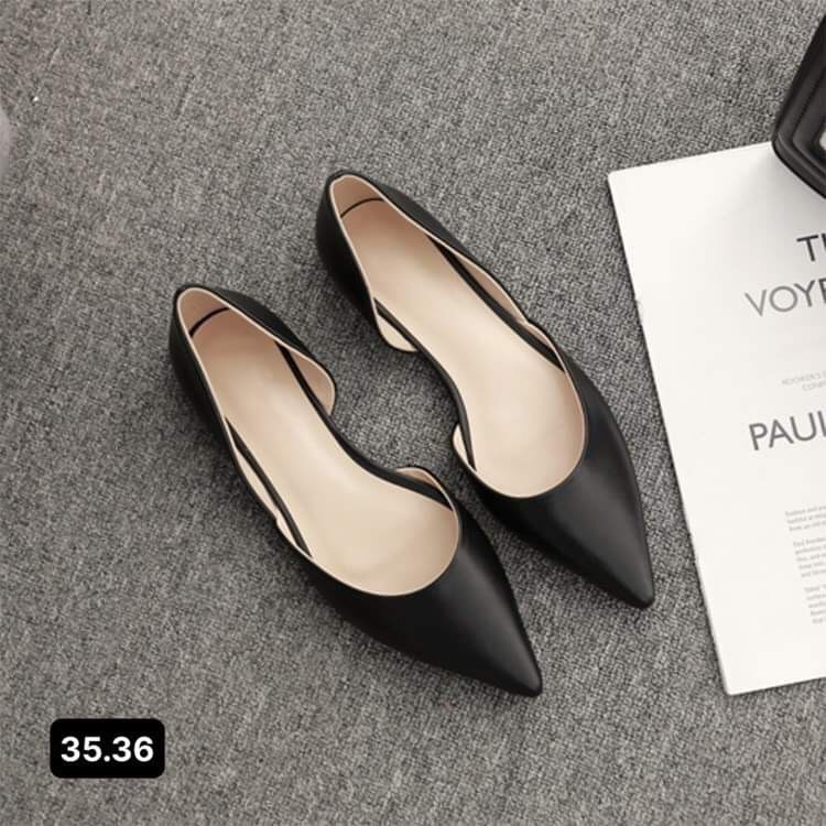 (Ảnh thật) Giày đế bệt nữ đẹp dáng công sở màu đen Dily chính hãng