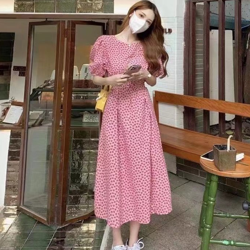 Đầm Hoa Tay Phồng Thời Trang Pháp Quý Phái 165001 Chân Váy Dài Thời Trang Nữ Tính