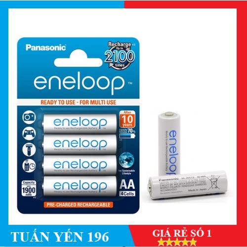 Pin sạc AA - Panasonic - Eneloop 1900mah - Hàng Nhập Khẩu