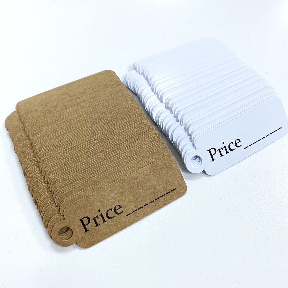 100pcs,Thẻ Price Tag Giấy Kraft / Trắng