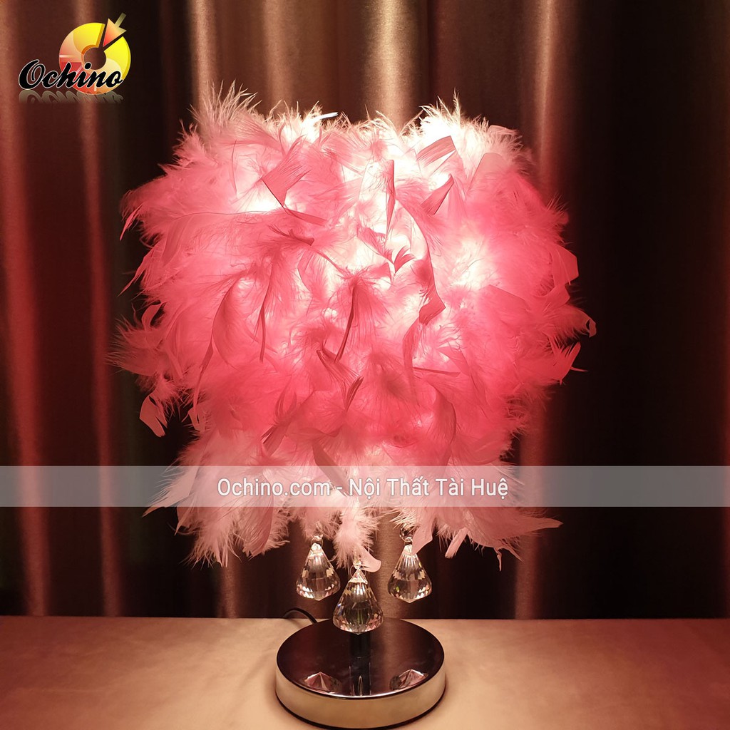 Đèn Lông vũ, Đèn Ngủ Lông Vũ Để Bàn trang trí sang chảnh (Đủ Màu)