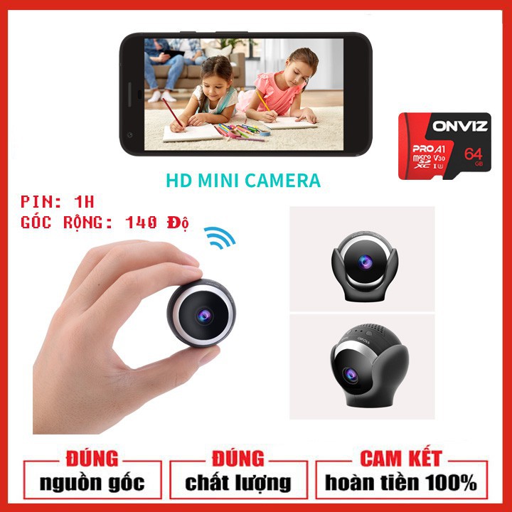 Camera WIFI  KM01 HD1080P, Góc siêu rộng 140 độ, Hình ảnh siêu nét, phát hiện chuyển động, quan sát gia đình tiện lợi