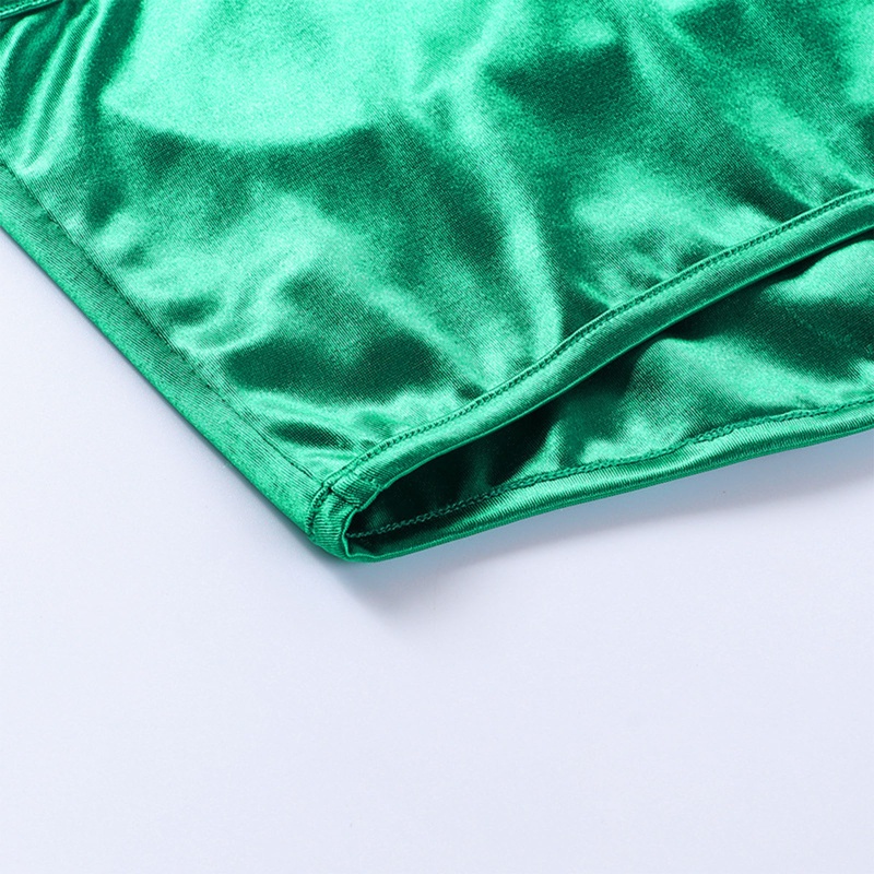 Áo Lót Croptop Vải Satin Có Dây Đeo Quyến Rũ Dành Cho Nữ