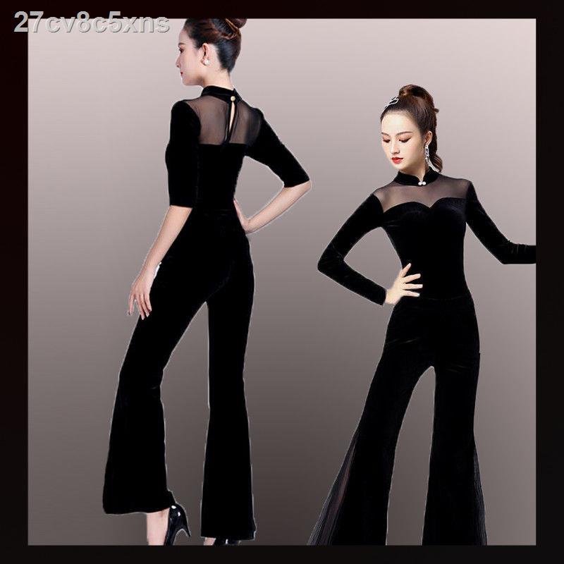 ♕○⊙Bộ đồ tập nhung cao cấp cho nữ luyện nghi thức khiêu vũ phù hợp với phụ người lớn hiện đại quần áo