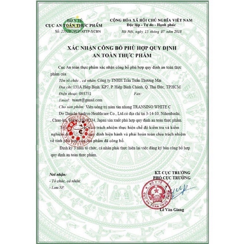 Viên uống giảm nám Transino 240 viên