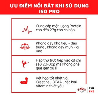 Iso Pro Whey Protein Isolate & Hydrolyzed Tăng Cơ Giảm Mỡ