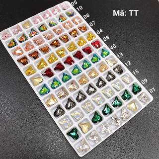 Đá khối chân vàng trái tim túi 10v - size lớn