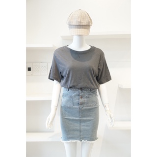 Áo thun cotton Xám sao 150
