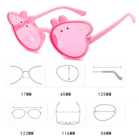 Kính Cho Bé MALANO Kính Trẻ Em Mắt Kính Chống Tia UV Thời Trang Peppa Pig Cực Yêu Cho Bé FGK-001222