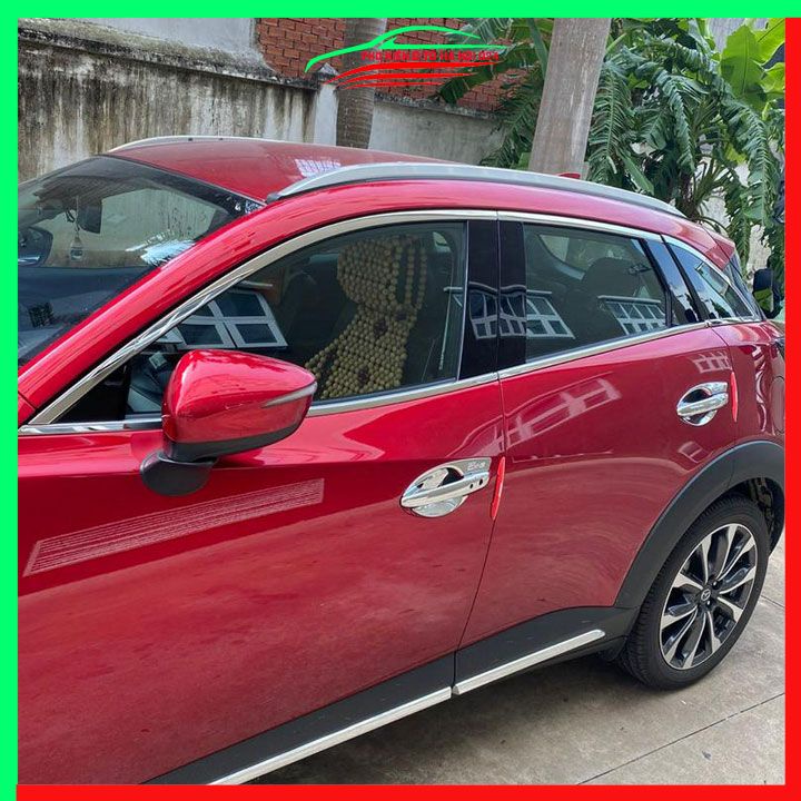Bộ nẹp viền chân kính cong kính Mazda CX-3 CX3 2021-2023 Inox sáng bóng chuẩn form xe