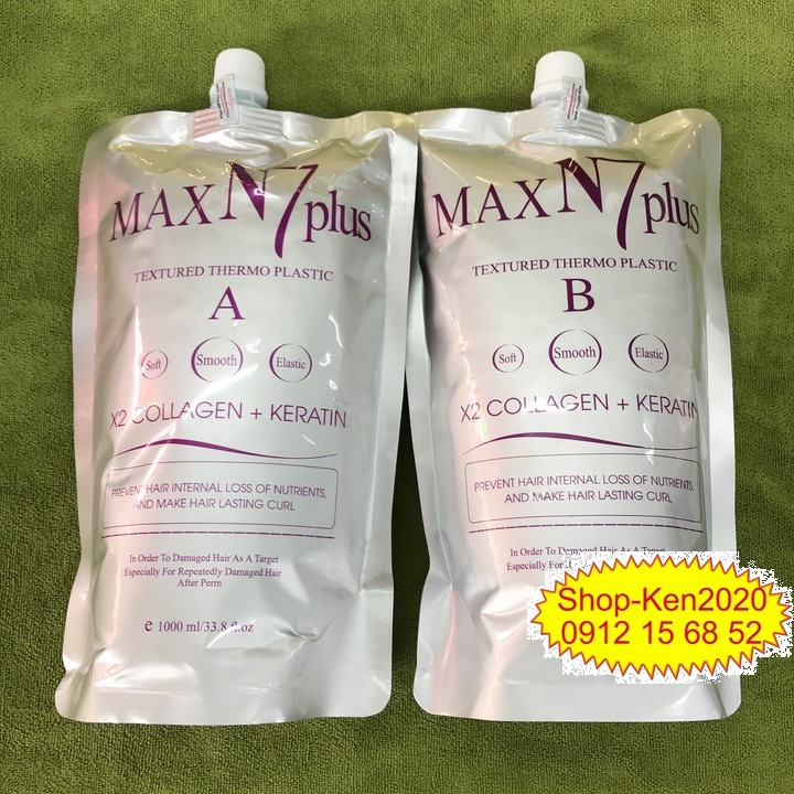 [Túi lẻ] Uốn duỗi ép tóc Max N7 Plus Collagen Keratin 1000ml A-B-C
