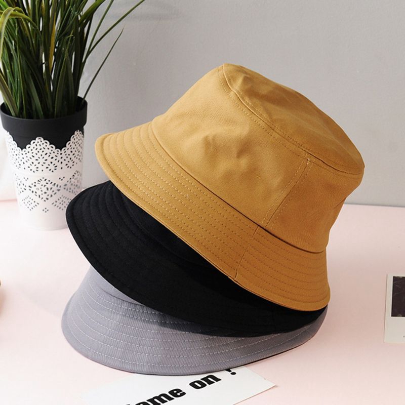 Nón Bucket Màu Trơn Phong Cách Hàn Quốc