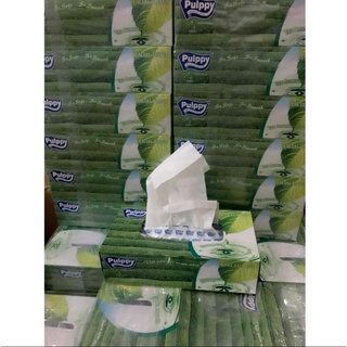Khăn giấy lụa Pulppy hương trà xanh 2 lớp hộp 100 tờ